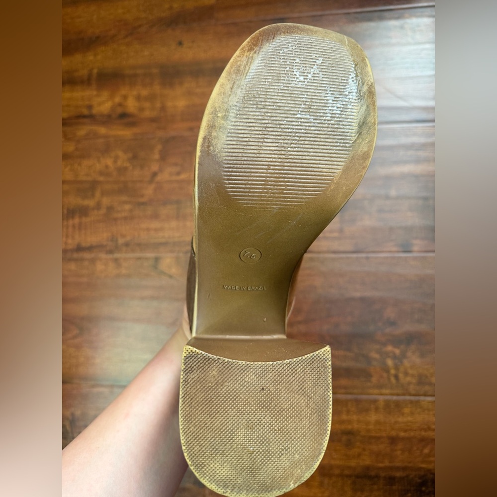 Steve Madden Two-Tone Brown Suede Platform Mules - Picture 4 of 7